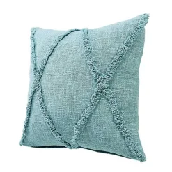 Aqua Fringe Diamond Pillow, 20 in.