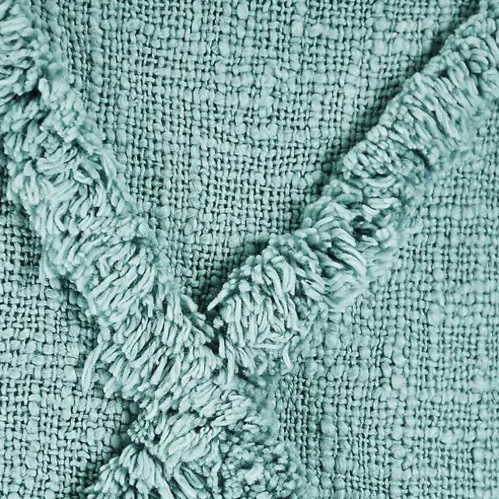 Aqua Fringe Diamond Pillow, 20 in.