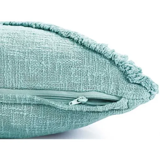 Aqua Fringe Diamond Pillow, 20 in.