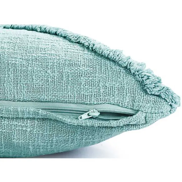 Aqua Fringe Diamond Pillow, 20 in.
