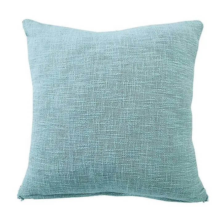 Aqua Fringe Diamond Pillow, 20 in.