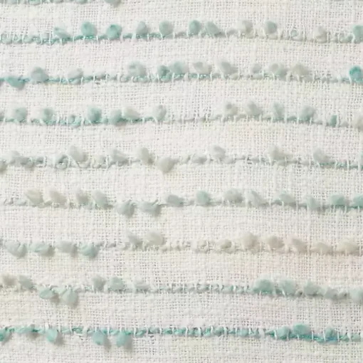 Aqua Handstitched Stripes Throw Pillow