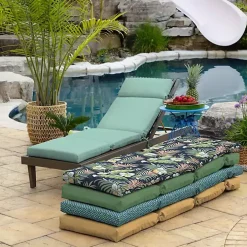 Aqua Leala Texture Outdoor Chaise Cushion