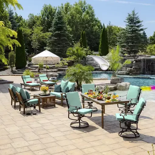 Aqua Leala Texture Outdoor Chaise Cushion