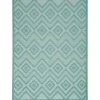 Aqua Teal Diamond Indoor/Outdoor Area Rug, 5x7