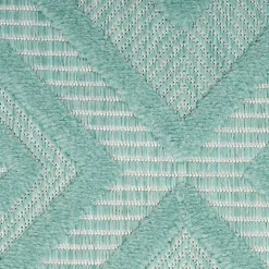 Aqua Teal Diamond Indoor/Outdoor Area Rug, 5x7