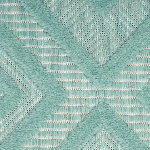 Aqua Teal Diamond Indoor/Outdoor Area Rug, 5x7