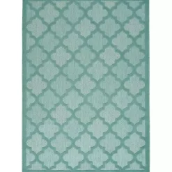 Aqua Trellis Indoor/Outdoor Area Rug, 6x9