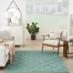 Aqua Trellis Indoor/Outdoor Area Rug, 6x9