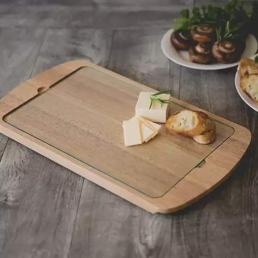 Arkansas Razorbacks Wood and Glass Serving Board