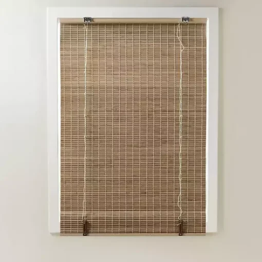 Ash Bamboo Light Filtering Roman Shade, 33 in.