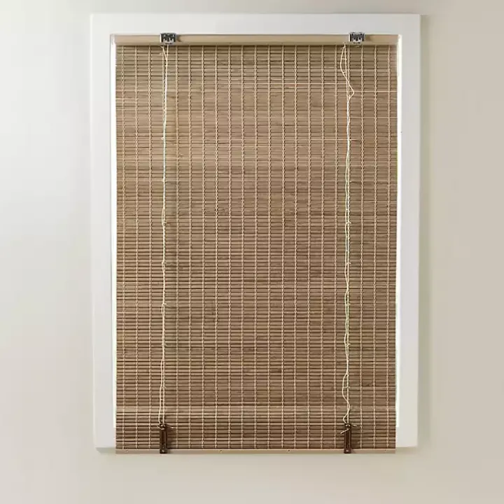 Ash Bamboo Light Filtering Roman Shade, 33 in.