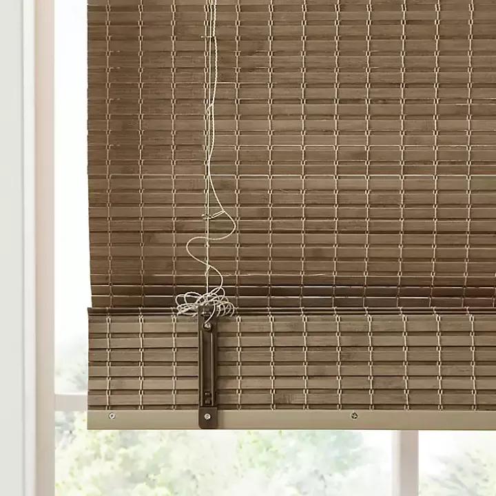 Ash Bamboo Light Filtering Roman Shade, 33 in.