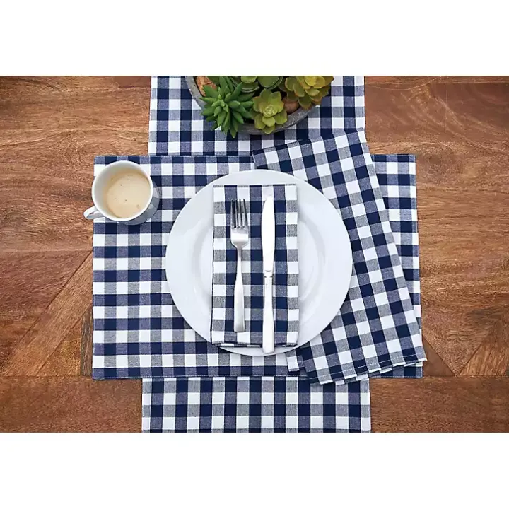 Ashford Indigo Buffalo Check Napkins, Set of 6