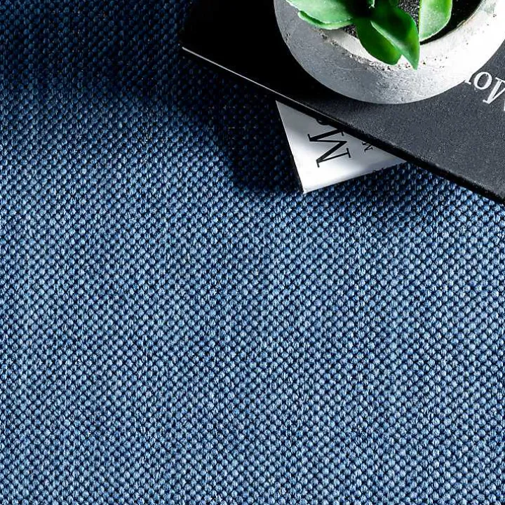 Asia Blue Stripe Border Outdoor Rug, 8x10