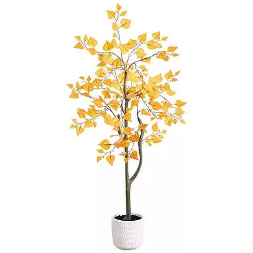 Autumn Birch Tree in Decorative Planter, 4 ft.