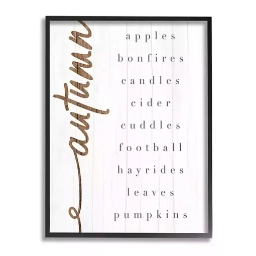 Autumn Checklist Canvas Wall Art