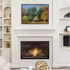 Autumn Forest Day Framed Canvas Art Print