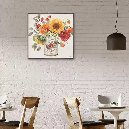 Autumn in Bloom Framed Canvas Art Print