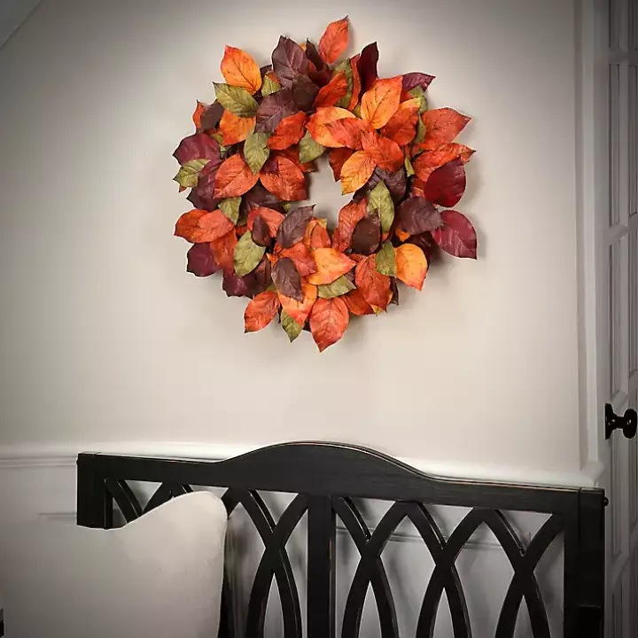 Autumnal Salal Leaves Harvest Wreath