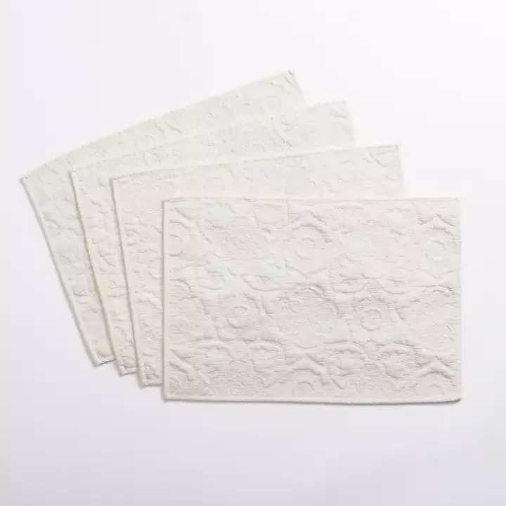 Avery Ivory Quilted Placemats, Set of 4