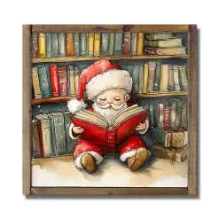 Baby Santa Library Framed Art Print