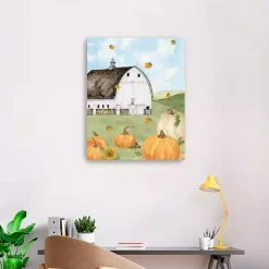 Barn with Pumpkins Canvas Art Print, 30x24 in.
