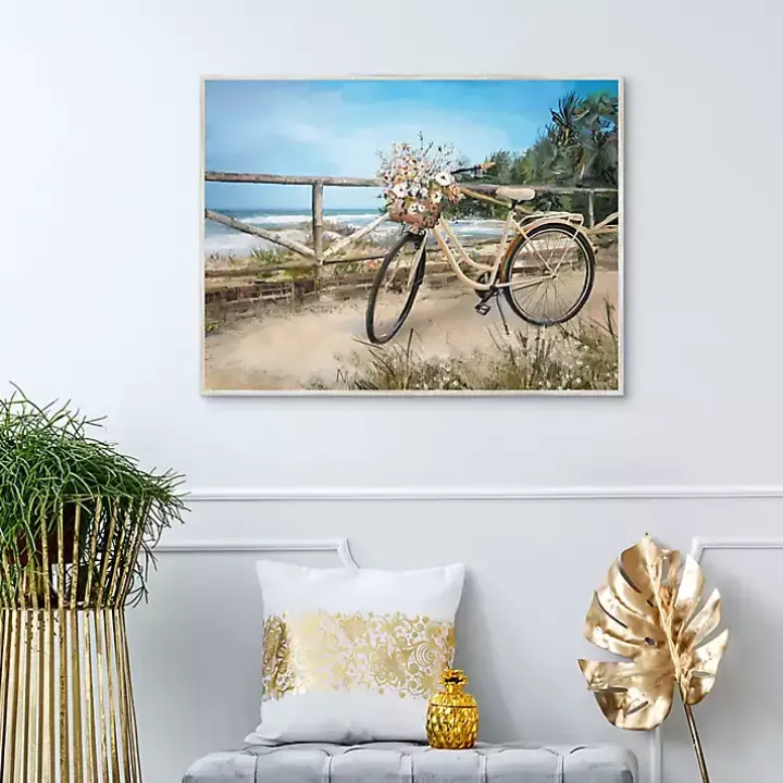Beachside Ride Framed Canvas Art Print