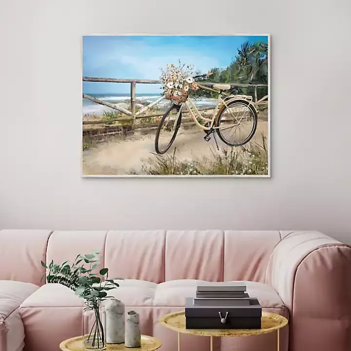 Beachside Ride Framed Canvas Art Print