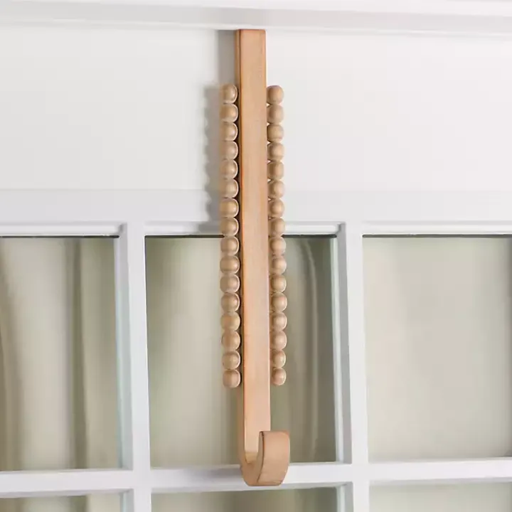 Beaded Wood Wreath Hanger