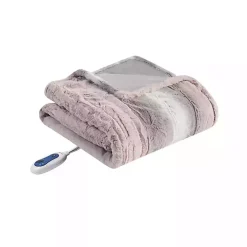 Beautyrest Blush Faux Fur Oversized Heated Throw