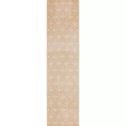 Beige & Ivory Quatrefoil Indoor/Outdoor Runner