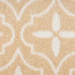 Beige & Ivory Quatrefoil Indoor/Outdoor Rug, 5x7