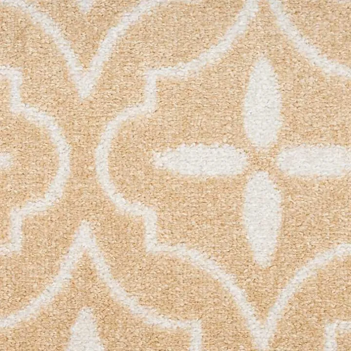 Beige & Ivory Quatrefoil Indoor/Outdoor Rug, 8x10