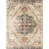 Beige and Gold Medallion Area Rug, 5x7