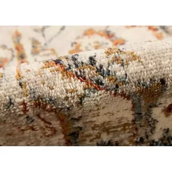 Beige and Gold Medallion Area Rug, 5x7