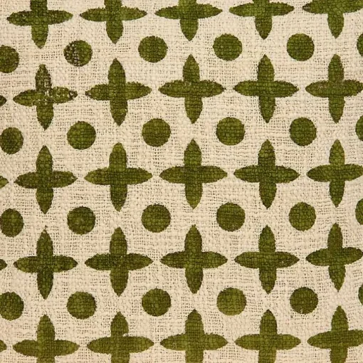 Beige and Green Patterned Pillow