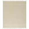 Beige and White Stripes Cotton Throw