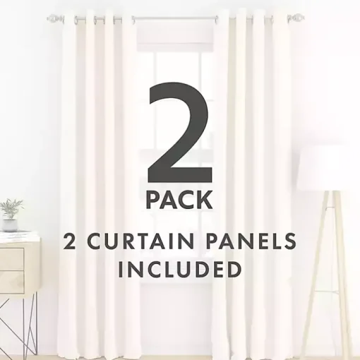 Beige Blackout Curtains, 84 in.
