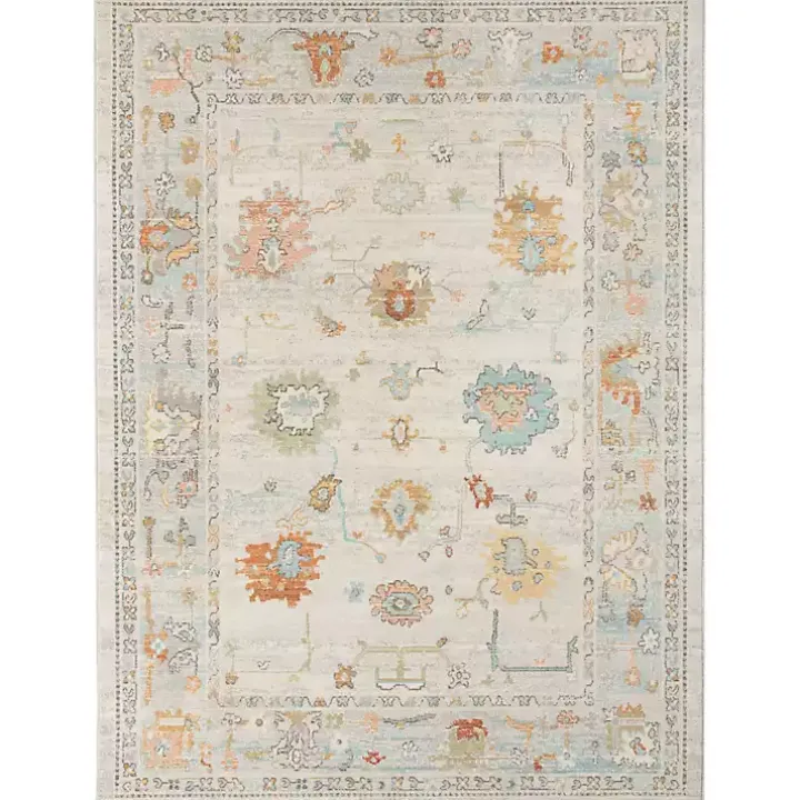 Beige Bohemian Area Rug, 5x8