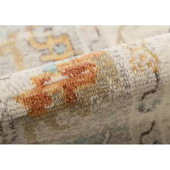 Beige Bohemian Area Rug, 5x8