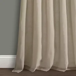Beige Burlap Knotted Curtain Panel Set, 108 in.