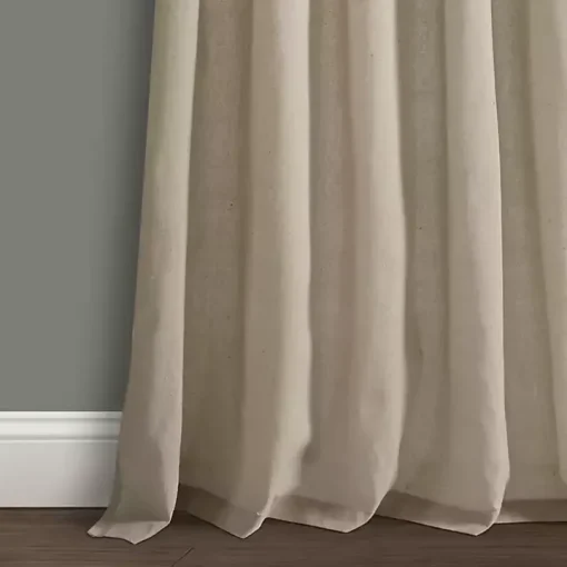 Beige Burlap Knotted Curtain Panel Set, 108 in.