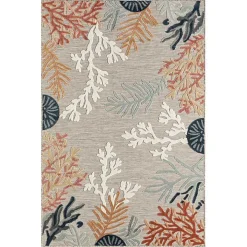 Beige Coral Reef Area Rug, 5x7