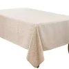 Beige Jacquard Leaf Tablecloth, 104 in.