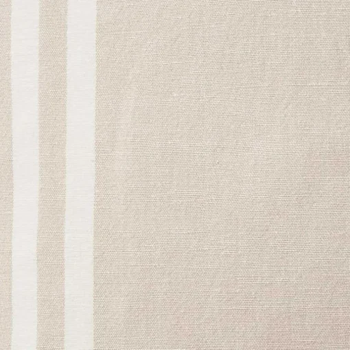 Beige Striped Linen Throw Pillow
