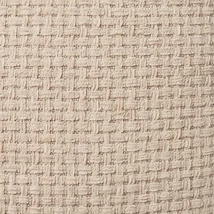 Beige Waffle Knit Chenille Throw Pillows, Set of 2