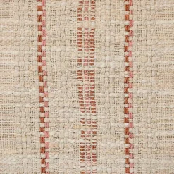 Beige Woven Red Stripes Lumbar Pillow