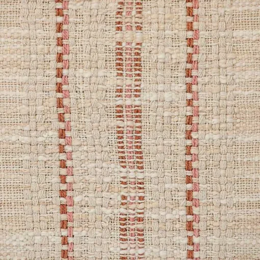 Beige Woven Red Stripes Lumbar Pillow