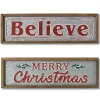 Believe and Merry Christmas Wall Plaques, Set of 2